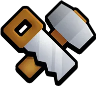 Hammer and saw crossed over each other